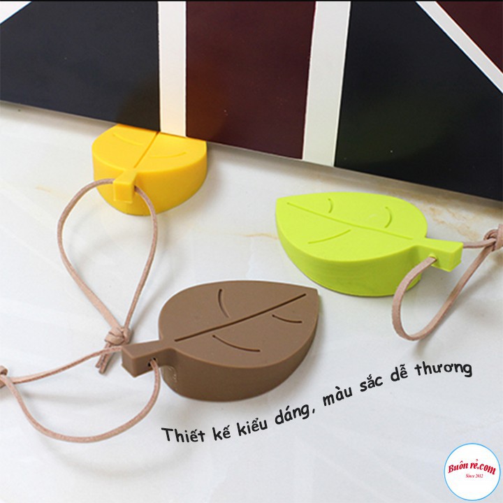 Dụng Cụ Chặn Cửa Hình Lá, silicone đặc dẻo dai không bị mòn và xẹp, tránh cho cửa va đập vào tay chân em bé br00494 nk03
