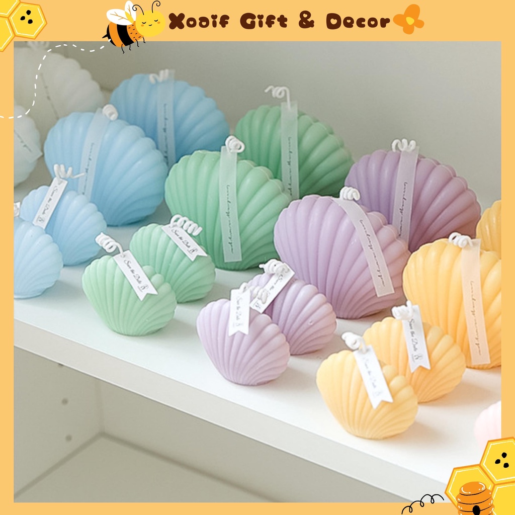 Nến sáp thơm hình vỏ sò, nến decor trang trí phòng thư giãn - Xoaif.giftdecor