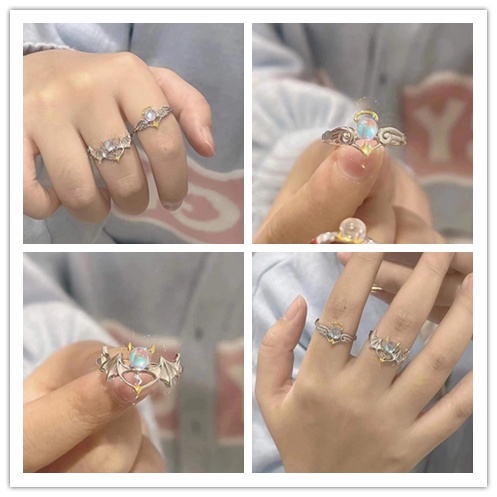 Nhẫn Đeo Tay Đính Đá Mặt Trăng Thời Trang Cho Nữ