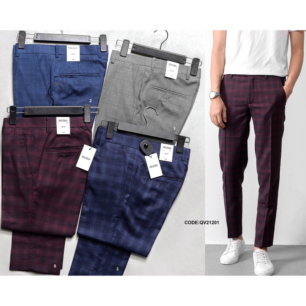 QV212013- Quần tây Caro SLIMFIT quá đẹp luông ae ạ | co giãn nhẹ | 1 chiếc quần âu nam chất đẹp dáng đẹp ! | BigBuy360 - bigbuy360.vn