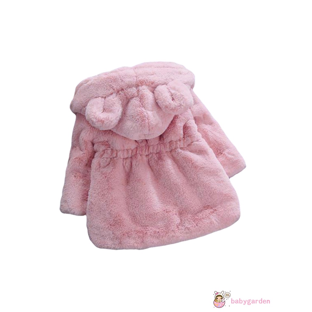 Áo Khoác Lông Dày Tay Dài Có Khóa Kéo Cho Bé Gái Mùa Đông