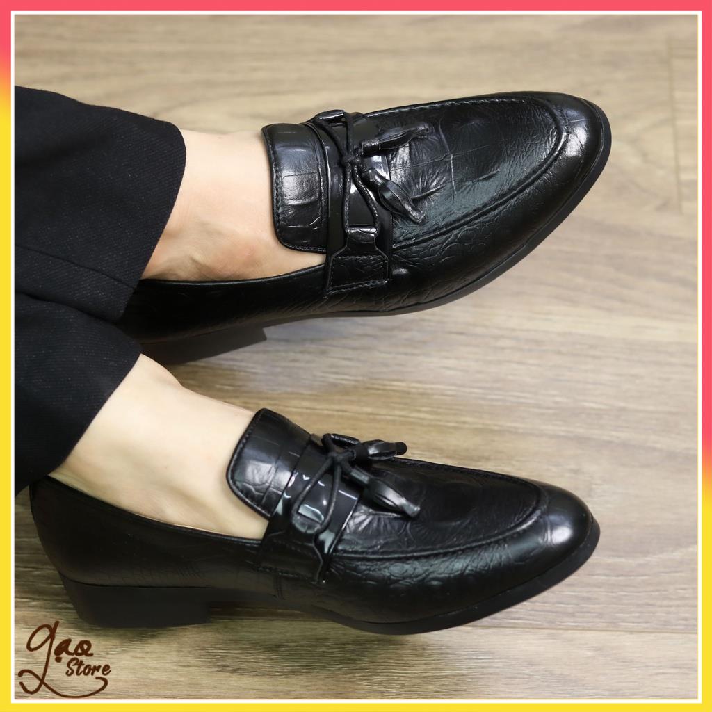Giày Lười Nam  Dập Vân Cá Sấu Có Nơ Chuông  [Tặng Tất Khử Mùi ] Mã L177 | BigBuy360 - bigbuy360.vn