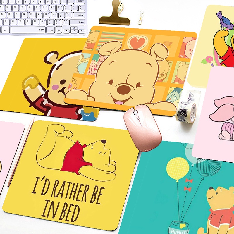 Tấm Lót Chuột Và Bàn Phím Máy Tính Chống Trượt In Hình Gấu Pooh Hoạt Hình Dễ Thương