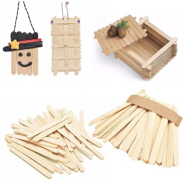 Túi 100 que kem gỗ làm mô hình handmade, giáo cụ Montessori