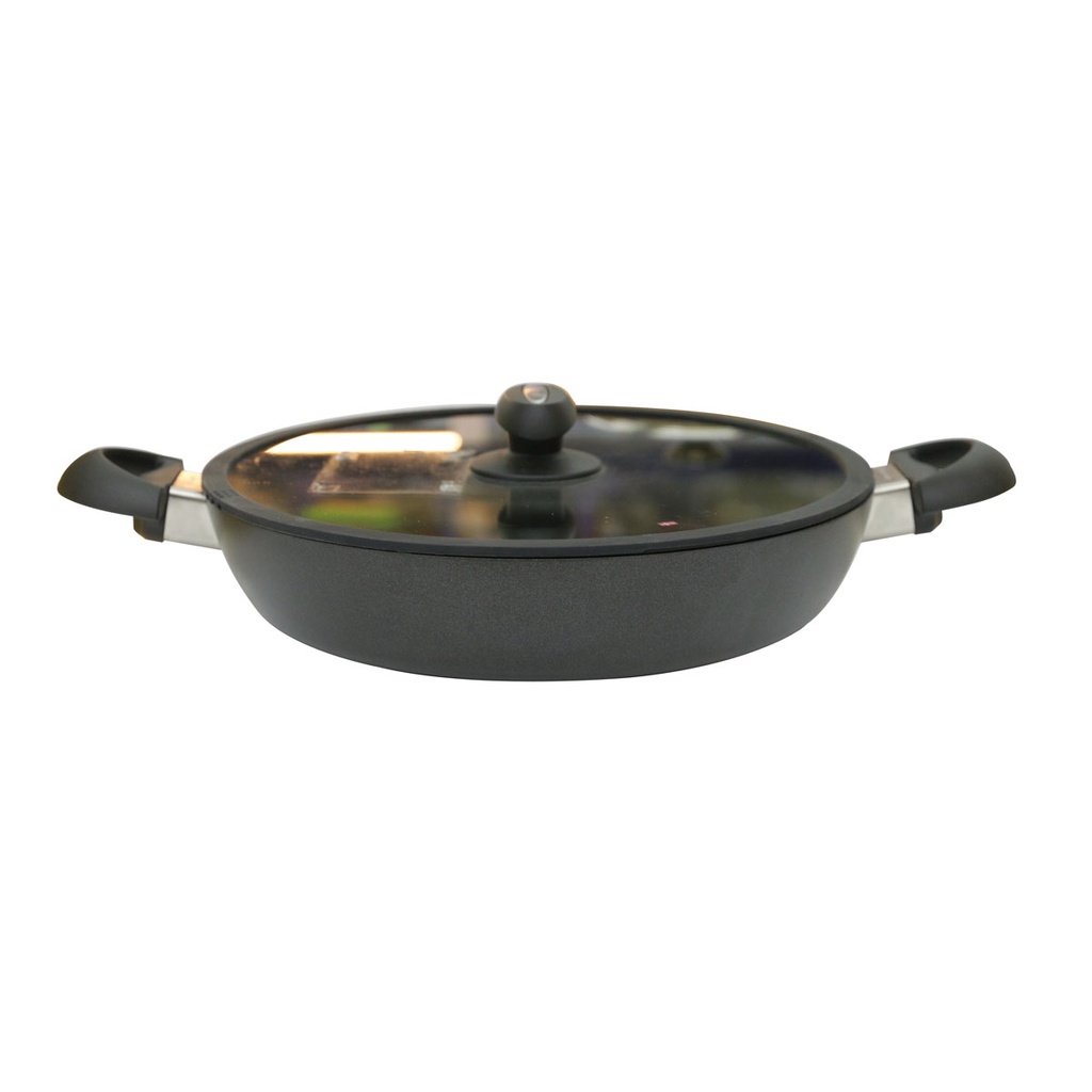 Chảo chống dính sâu lòng Scanpan IQ 32cm 64113200 đáy từ có nắp, sản xuất tại Đan Mạch, bảo hành chống dính 3 năm