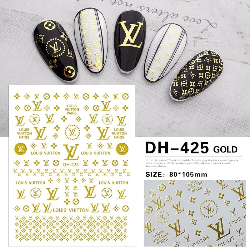 STICKER TRANG TRÍ NAIL MÃ DH425 VÀNG