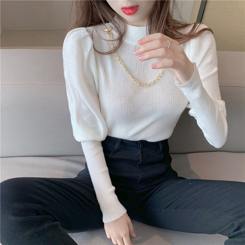 Áo Dệt Kim Nữ Tay Dài Cổ Lọ Thời Trang