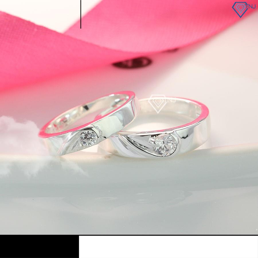 (Mới) Nhẫn bạc cặp đôi tình nhân đẹp giá rẻ khắc tên theo yêu cầu ND0187 - Nhẫn đôi bạc