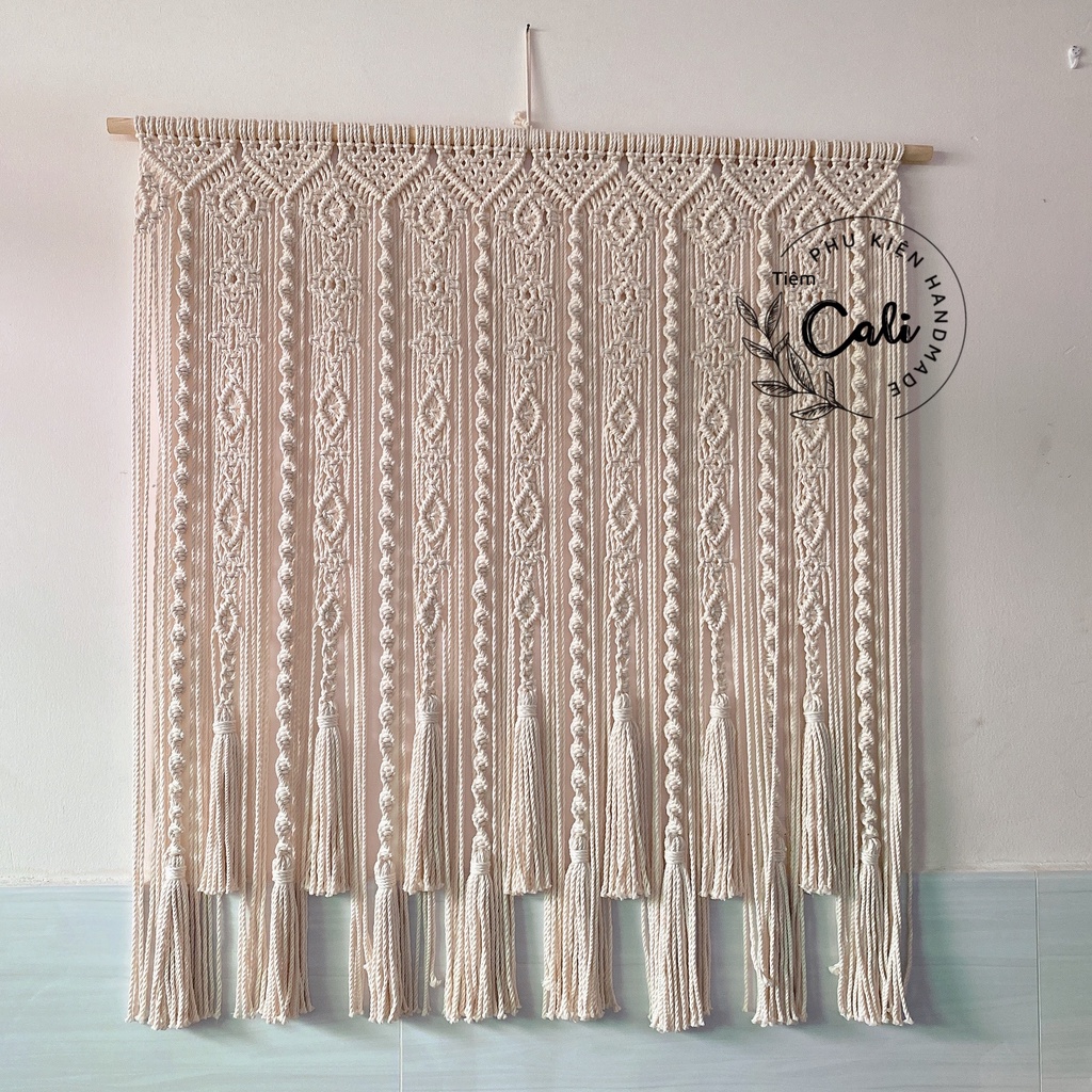 Rèm cửa trang trí cửa sổ Macrame decor phong cách macrame (ảnh thật)