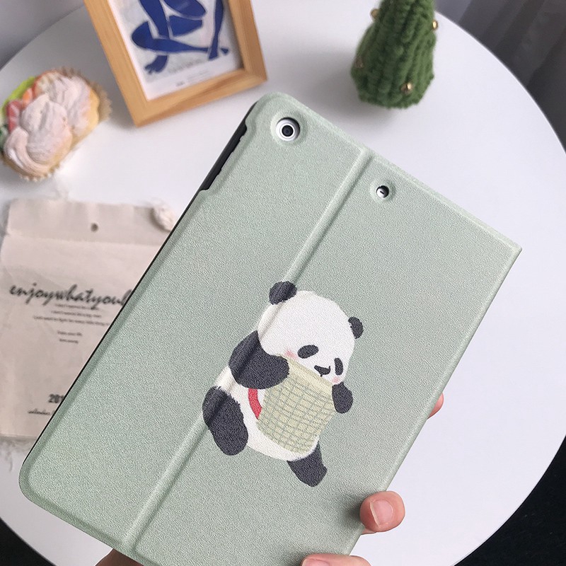Bao nắp gập in hình gấu trúc nhiều mẫu mã cho máy tính bảng iPad 9.7 2017 2018 A1893 iPad 2/3/4/5/6 Air1/2/3 Mini12345