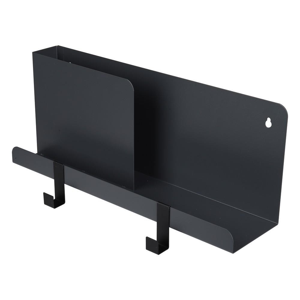 HomeBase STACKO kệ sắt treo tường 2 móc treo Thái Lan W40xD10xH16CM Xám