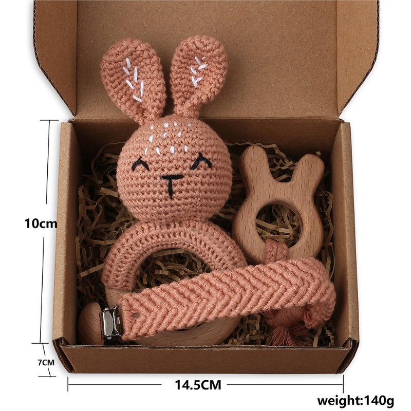 Set 4 Món Đồ Chơi Lục Lạc Hình Hươu Cao Cổ Hoạt Hình Dễ Thương Cho Bé Mọc Răng