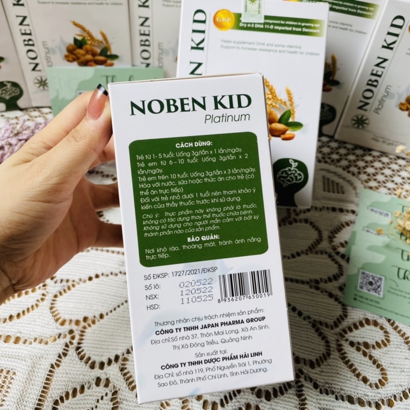 DHA Cho Bé,Cốm bổ sung DHA  NOBEN KID ,Giúp Bé Thông Minh, Tăng Khả Năng Ghi Nhớ, Phát Triển Trí Não