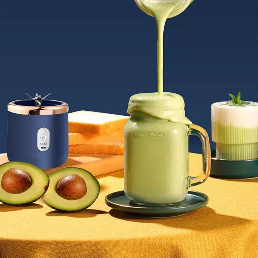 Máy Xay Sinh Tố Cầm Tay, Xay Hoa Quả sạc pin tích điện cầm tay 6 lưỡi thép không rỉ - Bảo Hành 6 Tháng