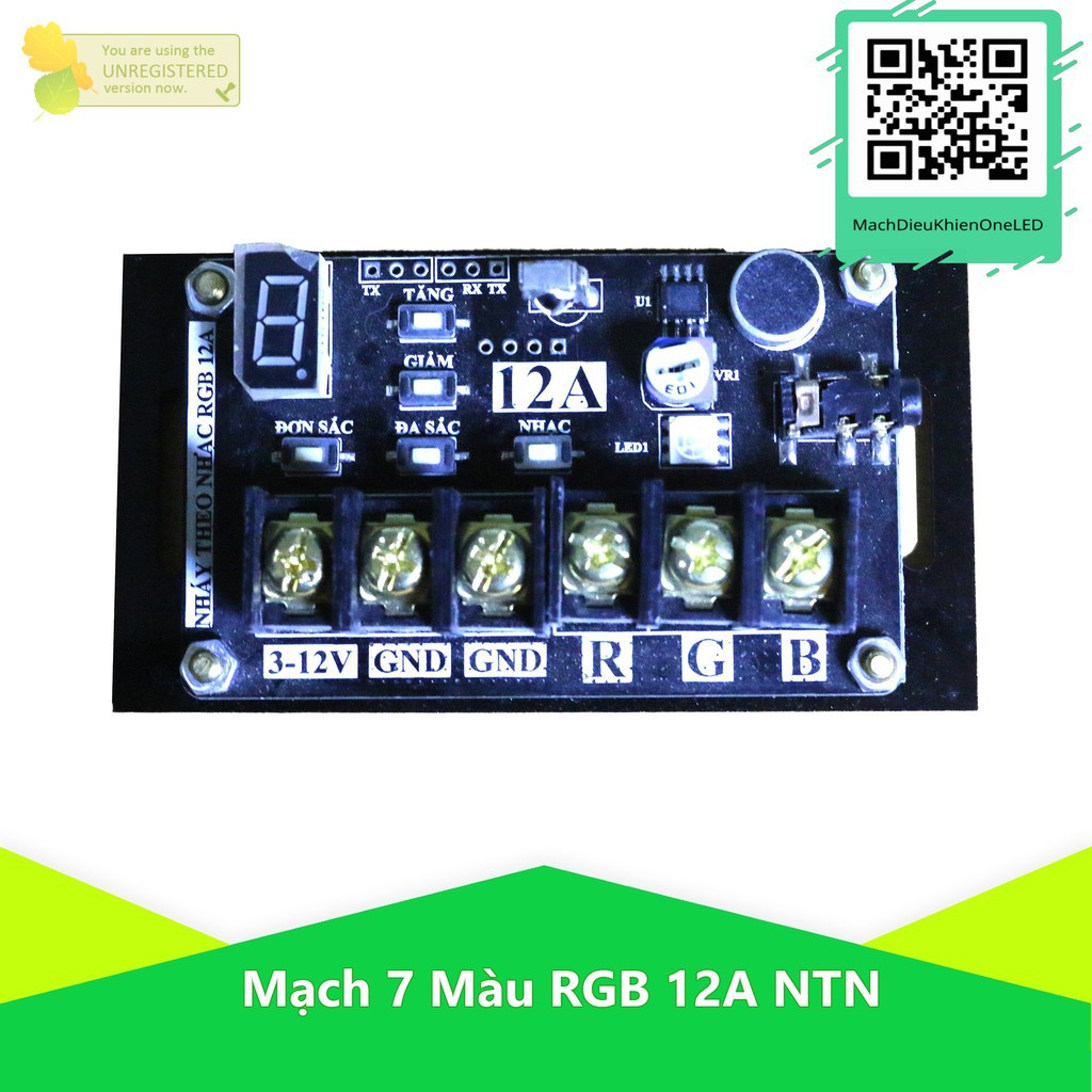 Mạch điều khiển 7 MÀU RGB 12A Nháy theo nhạc