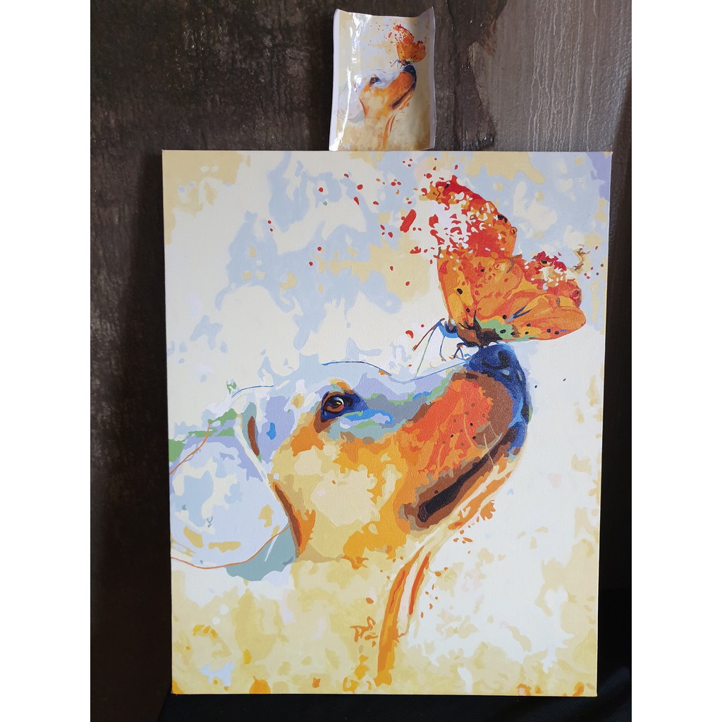 Tranh tô màu sơn dầu số hóa Tổng hợp các mẫu về Chó mèo dễ thương size 40x50cm khung dày 2.5cm đầy đủ phụ kiện, phủ bóng | WebRaoVat - webraovat.net.vn