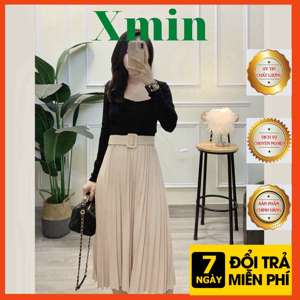 chân váy xếp ly kèm đai loại đẹp Yannan aosomiredep loại 1 giá tốt freeship50k | BigBuy360 - bigbuy360.vn