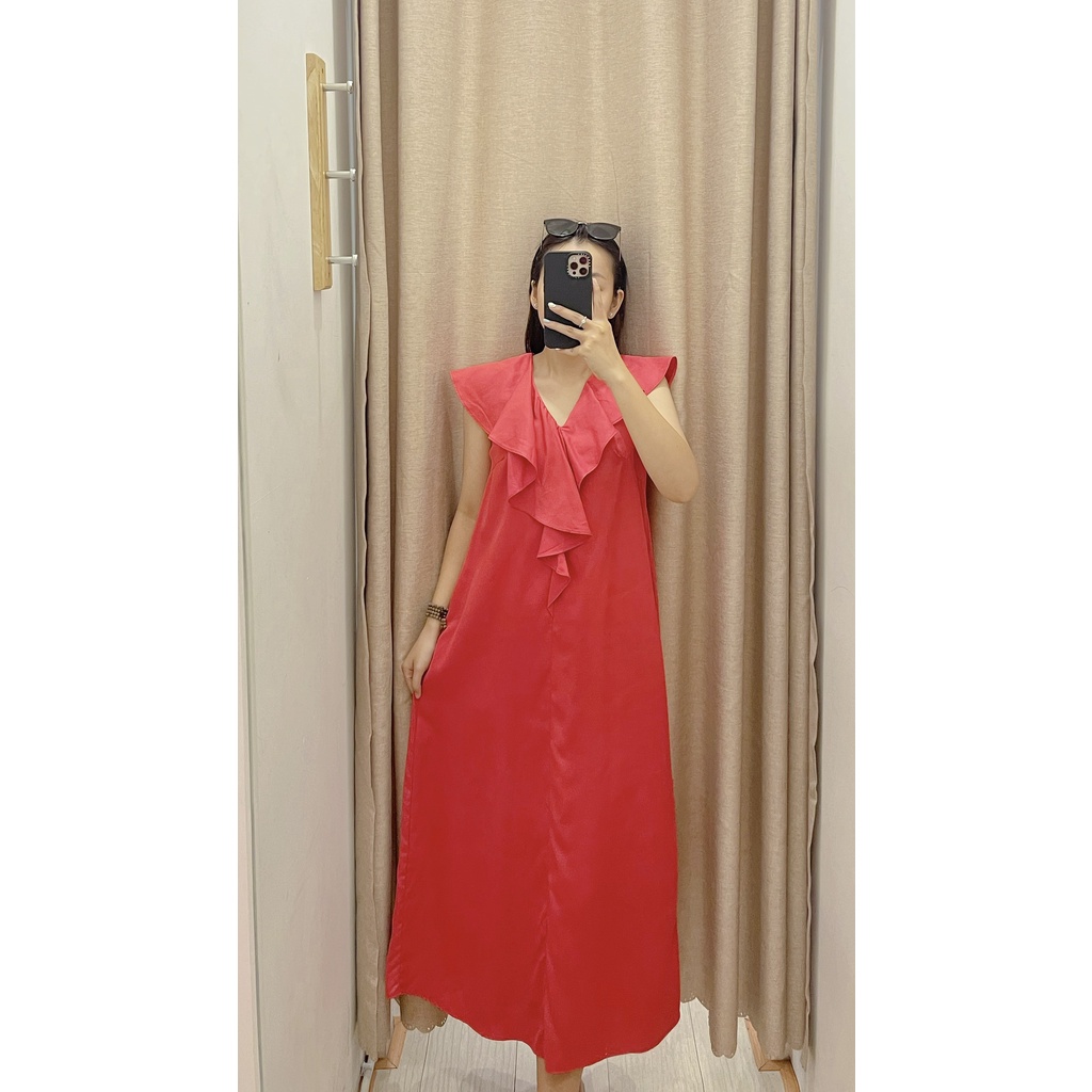 Đầm EXPRESS suông cổ V bèo 2M