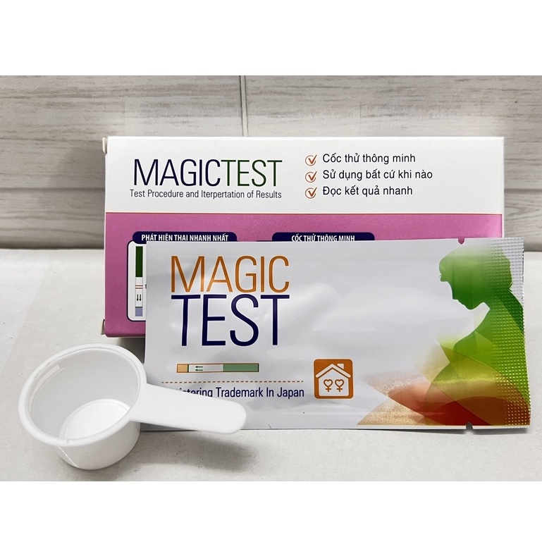 Que thử thai magic test bản to 5mm .thử nhanh chính xác cốc có tay cầm.hộp 1 que