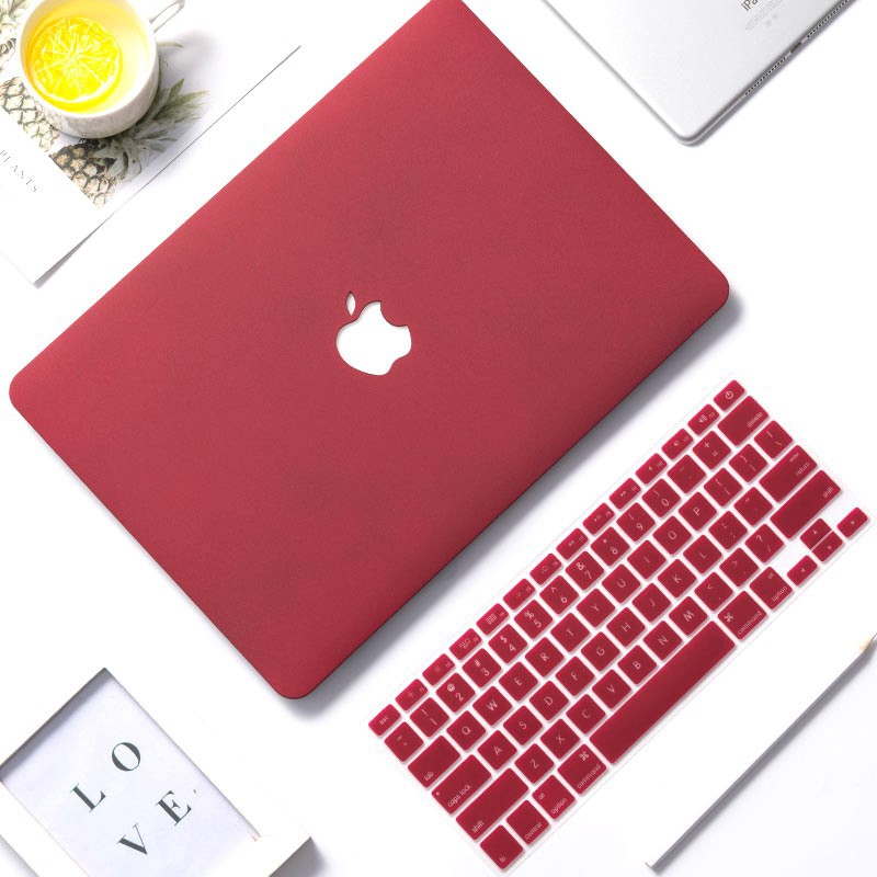 (Update mới nhất) Combo Ốp Macbook, case macbook chống va đập, chống xước Màu Đỏ Đô, ốp macbook mỏng nhẹ