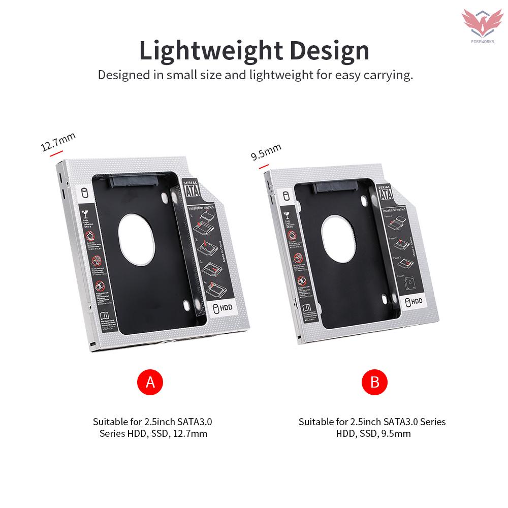 Hộp Đựng Ổ Cứng Ssd Hdd Sata3.0 2nd 12.7mm 2.5 Inch Bằng Hợp Kim Nhôm | BigBuy360 - bigbuy360.vn