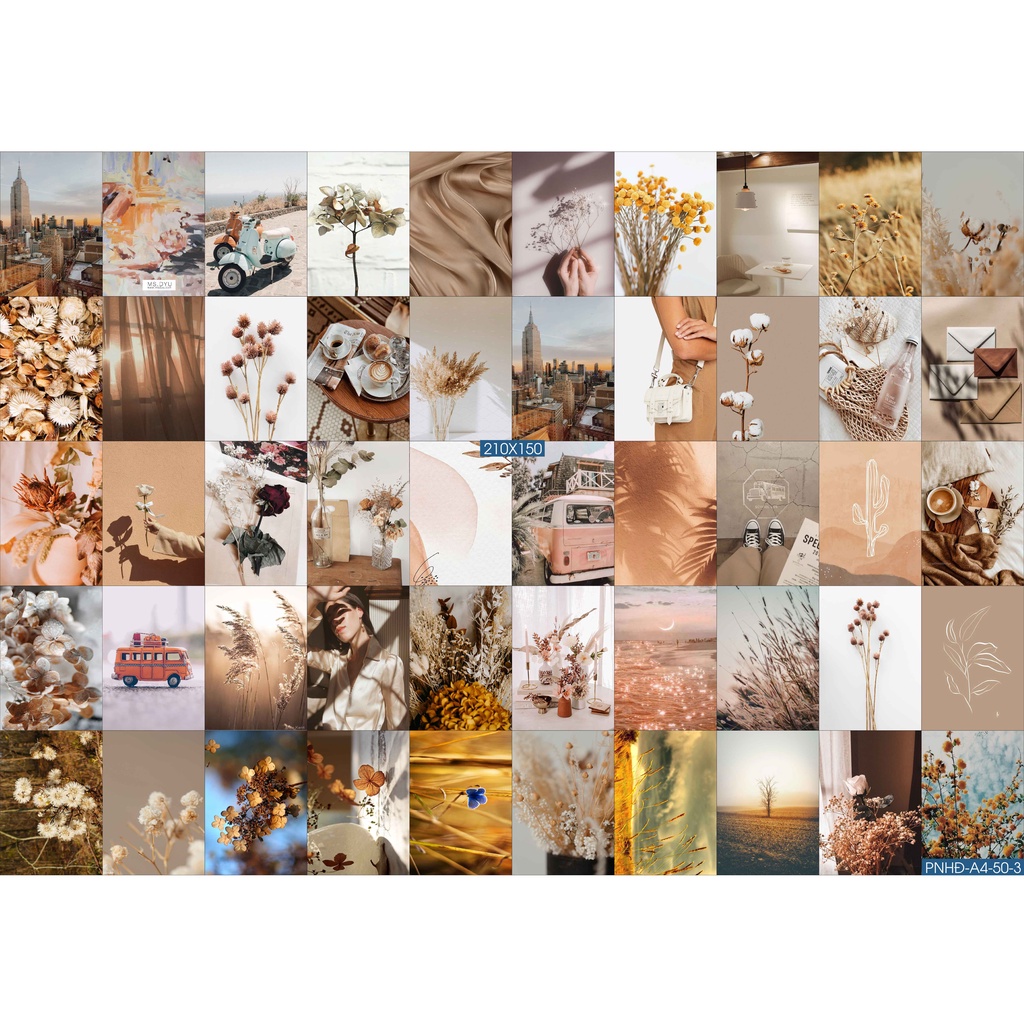 Combo Set 50 tờ Decal dán tường trang trí khổ A4,A5 - Trang trí Phòng ngủ Hiện đại PNHĐ3