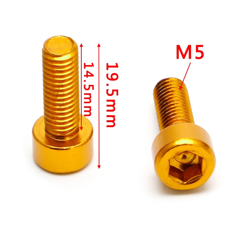 Cặp ốc vít M5 bằng hợp kim nhôm thiết kế đầu lục giác chuyên dụng cố định bình nước xe đạp