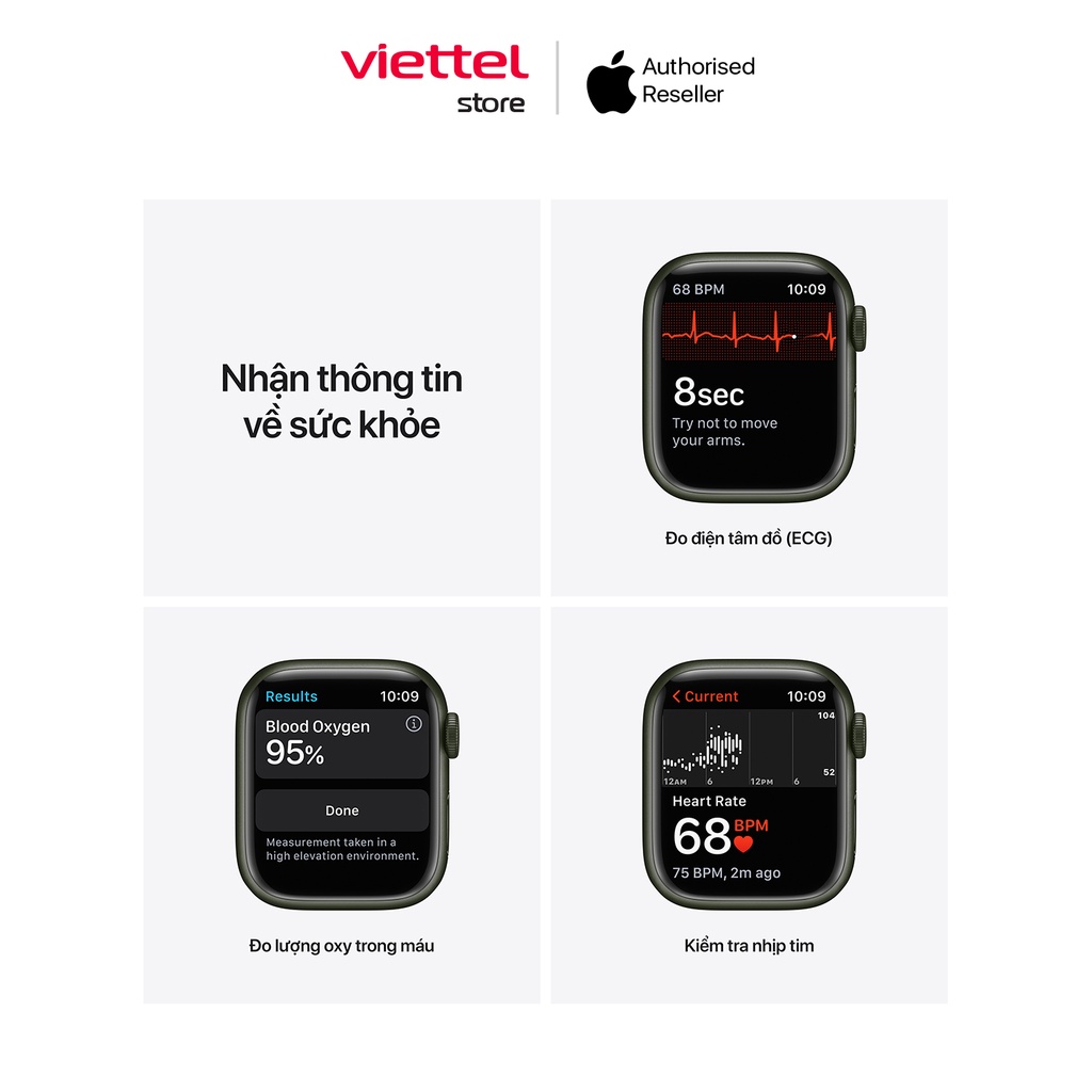 [Mã ELVT19 GIẢM 5%] Apple Watch Series 7 Viền nhôm Cellular Chính hãng (VN/A)