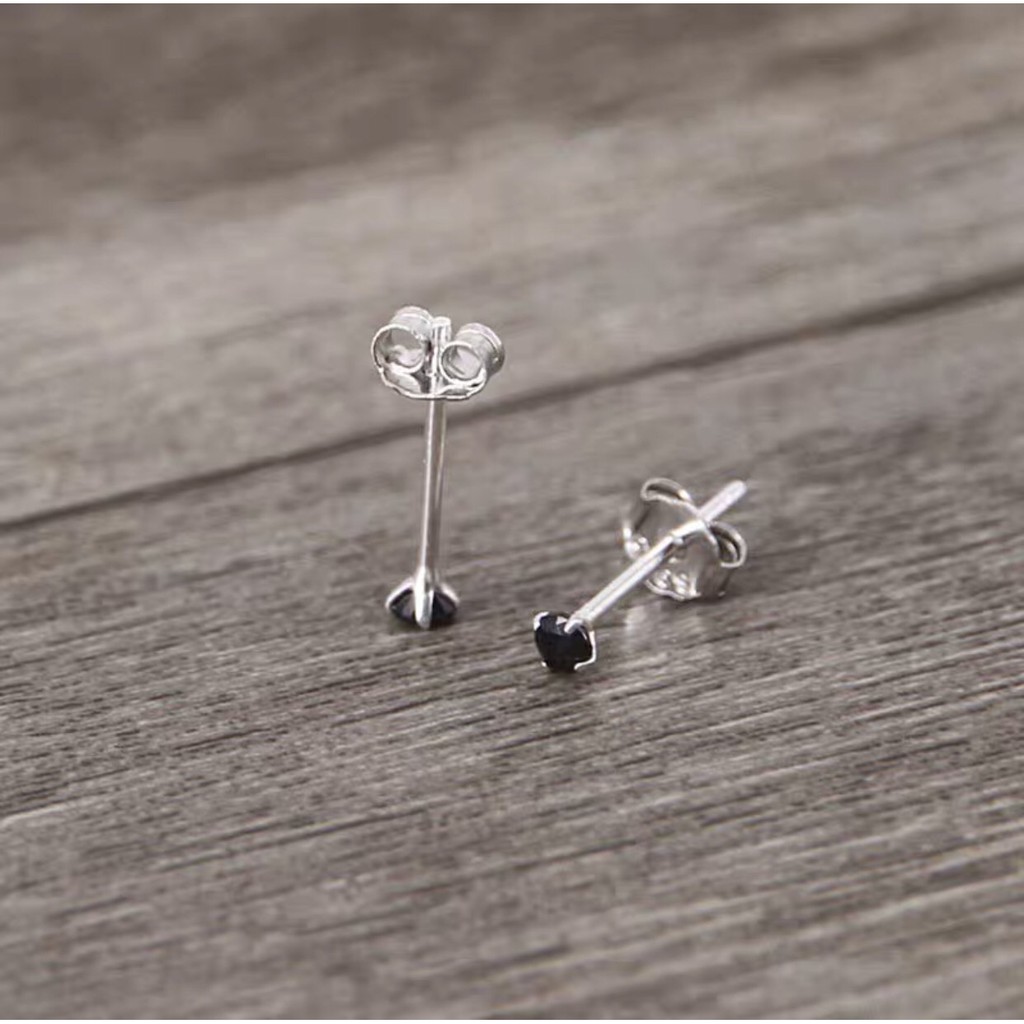 Khuyên tai bạc nữ TLEE nụ đá size 3mm lấp lánh nhỏ xinh TleeJewelry