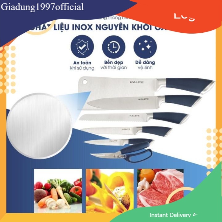Bộ Dao Nhà Bếp 7 Món Chính Hãng Cao Cấp NK Đức Leben Lang, Làm Từ Thép Không Gỉ