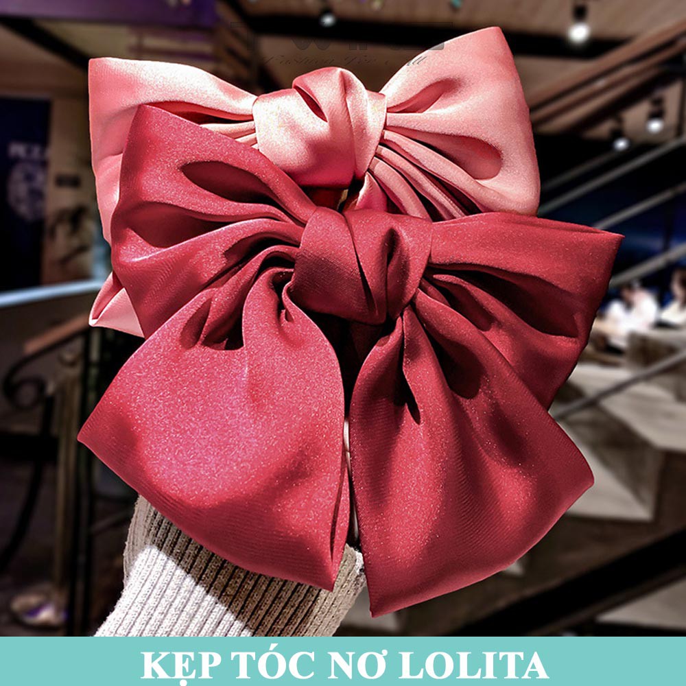 Kẹp tóc nơ Lolita SK106 sang trọng, dễ thương, xinh đẹp phong cách tiểu thư Hàn Quốc làm phụ kiện tóc cho nữ