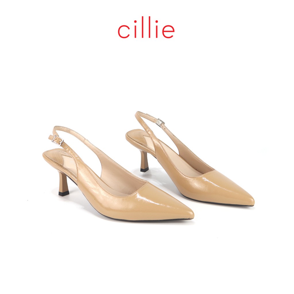 Giày cao gót nữ mũi nhọn hở hậu slingback sang trọng mang văn phòng đi làm đi tiệc đi chơi cao cấp Cillie 1201