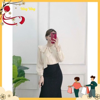 ÁO SƠ MI NỮ BÈO VAI CỔ NƠ CHÉO ĐIỆU ĐÀ