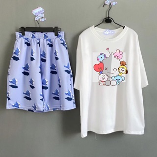 [ CÓ 7 MẪU - COMBO TIẾT KIỆM ] Set áo Van + short Van cảtoon BT21 Unisex