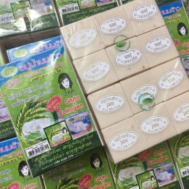 12 cục soap sữa gạo Thái Lan