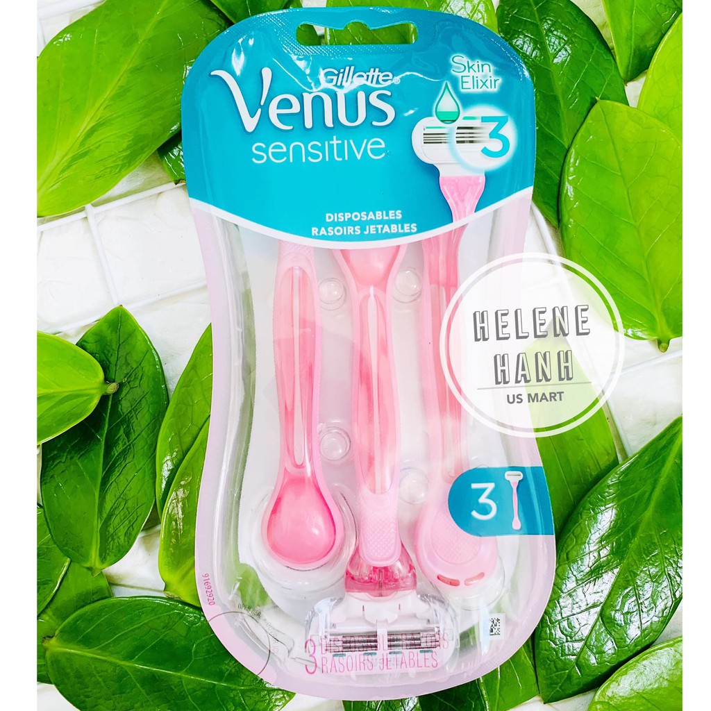 [US] SET 3 dao cạo Gillette Venus sensitive 3 lưỡi dành cho nữ của Mỹ