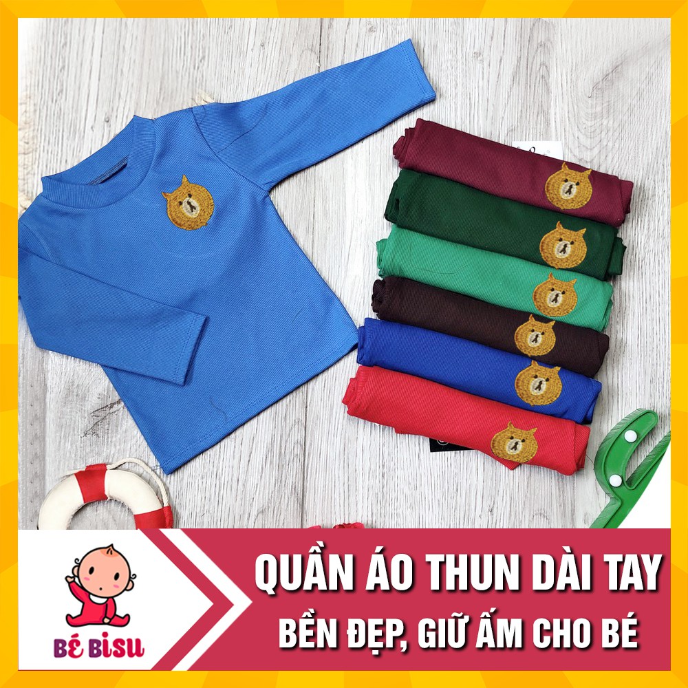 Bộ quần áo thun hình gấu thu đông  dài tay cho bé