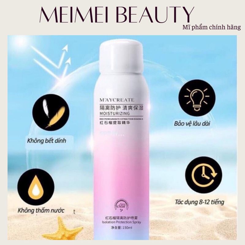 Xịt Chống Nắng Maycreate Nâng Tông Che Khuyết Điểm Hoàn Hảo