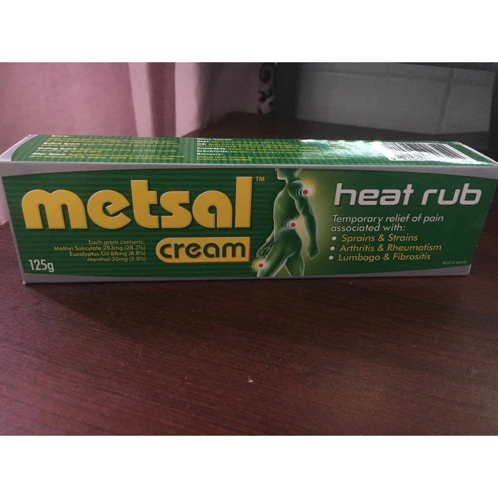 Dầu Xoa Bóp Metsal Heat Rub Cream 125g-Xách tay Úc | BigBuy360 - bigbuy360.vn