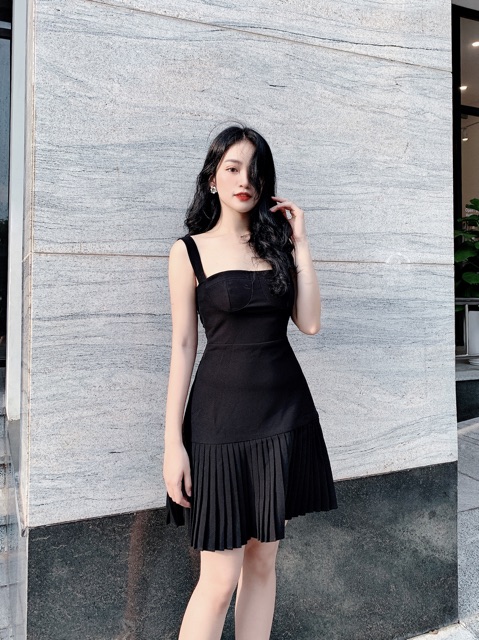 Váy 2 dây đuôi váy xếp ly V478 KYMIE | BigBuy360 - bigbuy360.vn