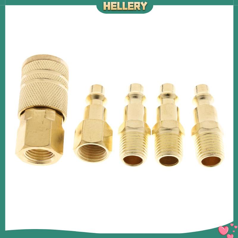 Bộ 5 Đầu Nối Ống Nước Bằng Đồng Thau Cứng Kích Thước 1 / 4 &quot;