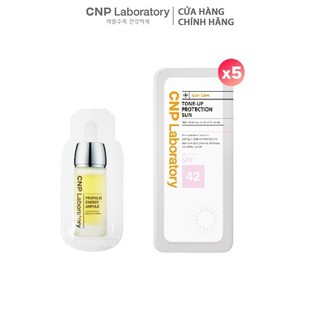[HB Gift] Combo 5 gói Kem chống nắng nâng tông da và 5 gói Tinh chất keo ong trẻ hóa da CNP Laboratory Gimmick