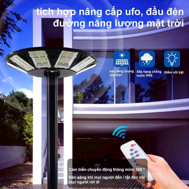 Đèn Led năng lượng mặt trời sân vườn UFO,Đèn năng lượng mặt trời 5000W,siêu sáng chống nước IP67