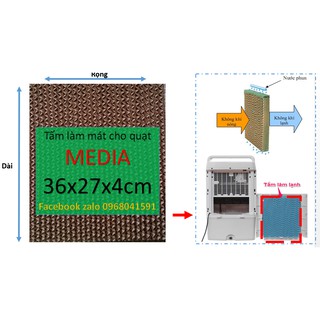 Tấm làm mát cooling pad, tấm làm mát tổ ong cho quạt media kích thước 36x27x4cm