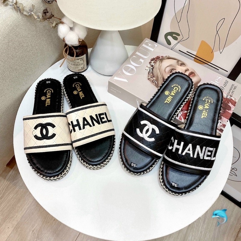 HÀNG VỀ SLL!!!!Dép Lê bệt chnel đế cói hàng đẹp dễ đi