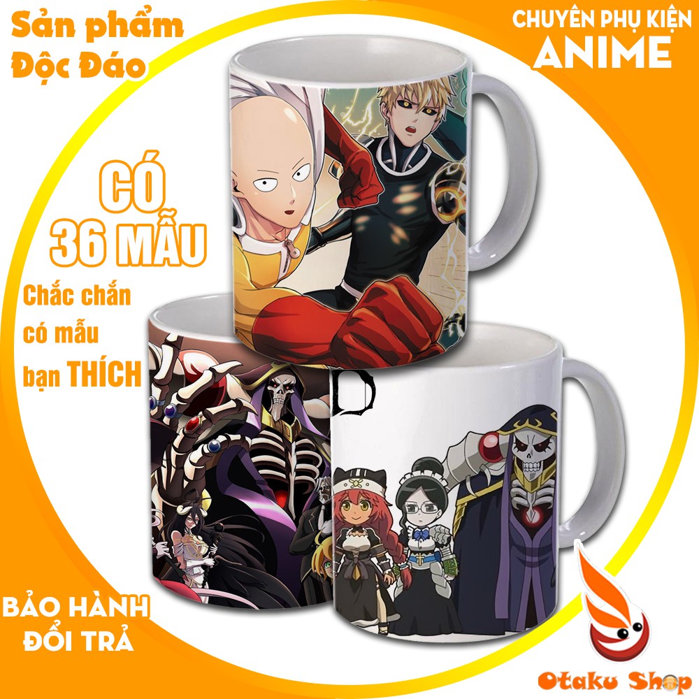 {24 Mẫu} Ly sứ in hình Anime One Punch Man + Overlord Cốc uống nước đẹp làm quà tặng đặc biệt giá trị và ý nghĩa