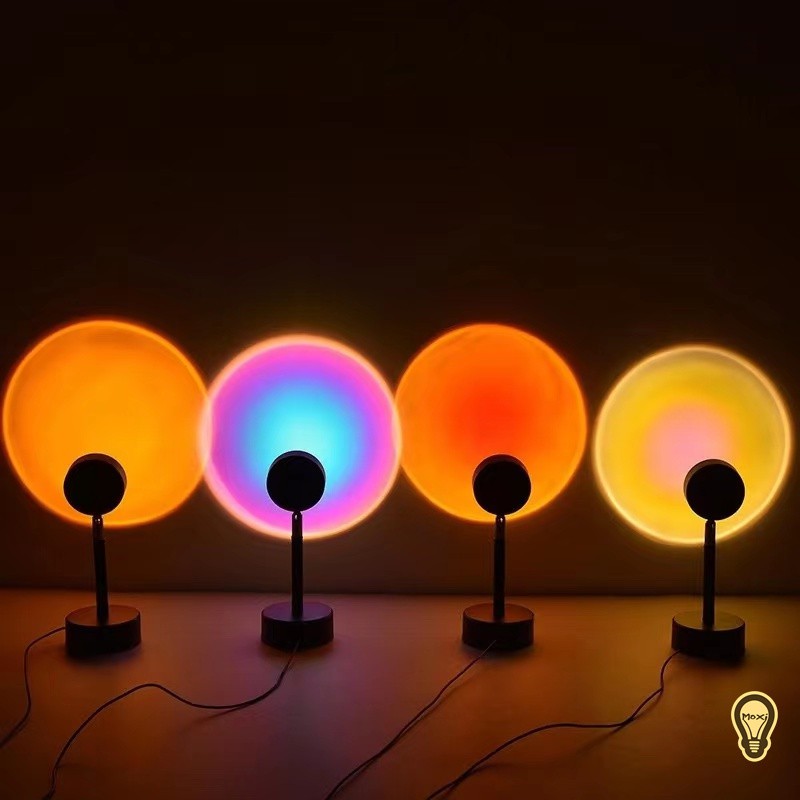 【HOT TIKTOK】ĐÈN LED chiếu hiệu ứng bình minh hoàng hôn, mặt trời làm đèn DECOR trang trí, có thể điều chỉnh độ cao MOXI.