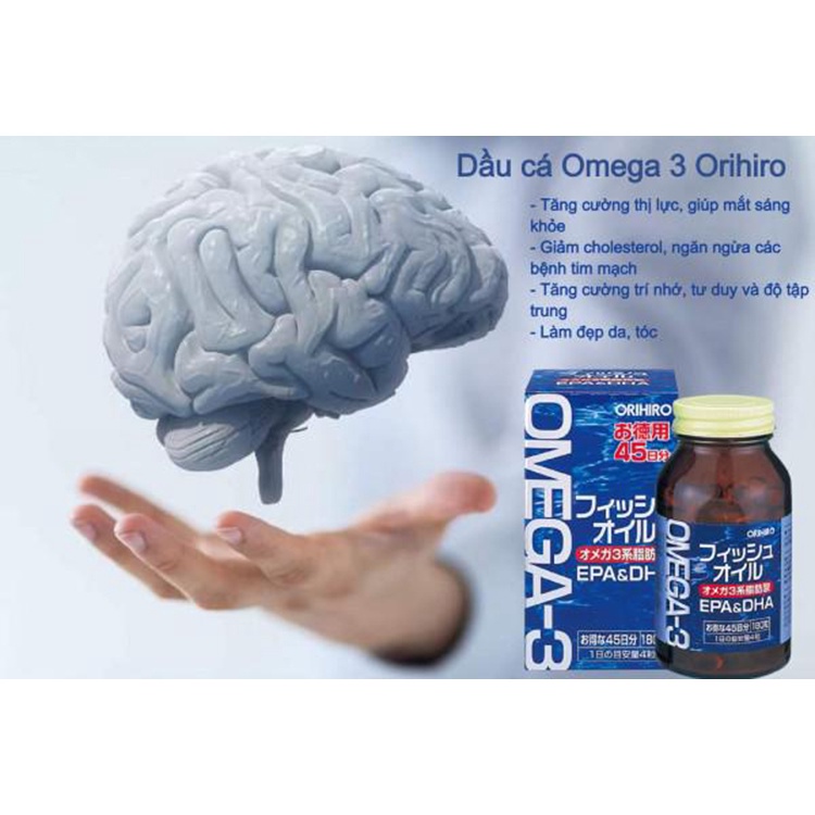 Viên uống dầu cá Omega-3 hỗ trợ tim mạch Orihiro (180 viên)