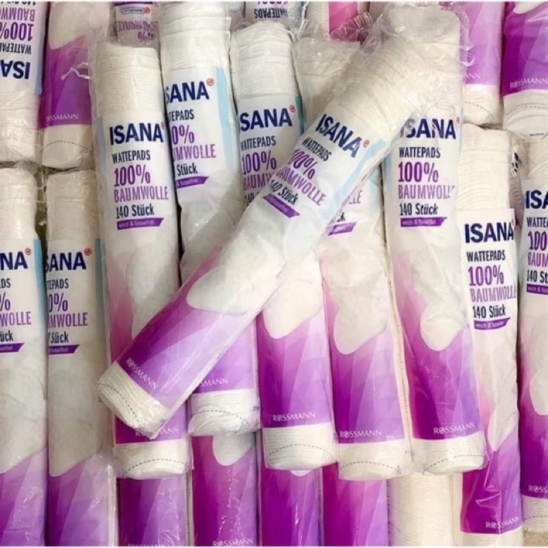 Bông tẩy trang Isana 140 miếng của đức