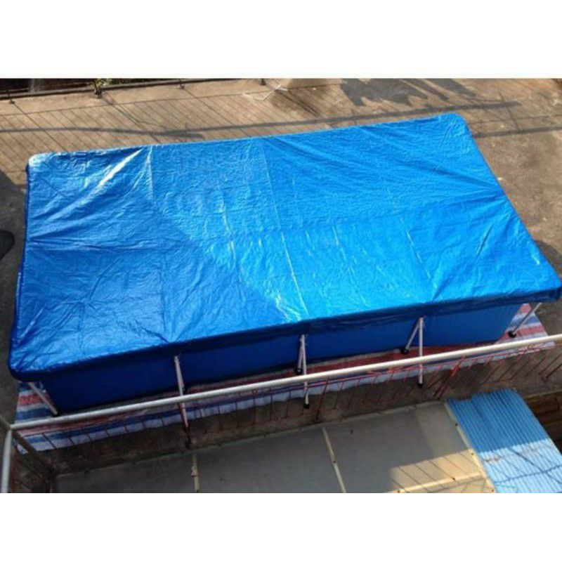 Bạt che hồ bơi KT 4m x 2m11 Bạt phủ bể bơi khung kim loại Bể bơi gia đình bể bơi phao vệ sinh hồ bơi